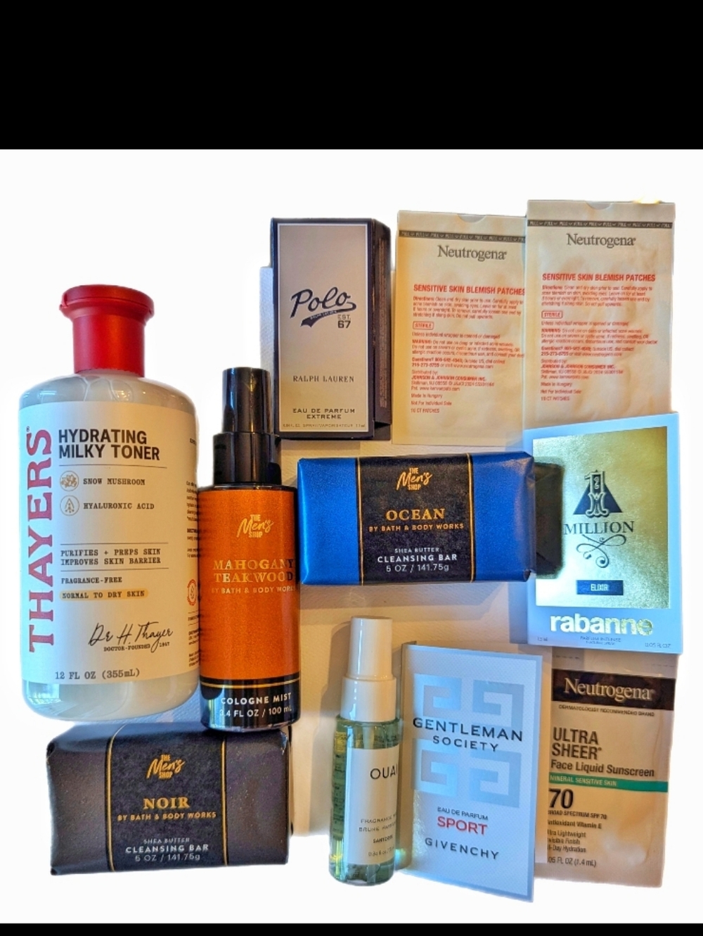 Men's Lot Givenchy, Bath & Body Works, Ralph Lauren, Paco Rabanne